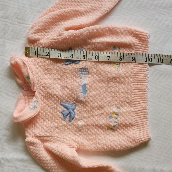 vintage embroidered knit sweater matching outfit set 6-9 months baby girl - Picture 10 of 15